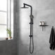8 inch Round Matte Black Twin Shower Set Selectable Top/Bottom Water Inlet with Push Button Diverter - NZHomeware