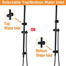8 inch Round Matte Black Twin Shower Set Selectable Top/Bottom Water Inlet with Push Button Diverter - NZHomeware