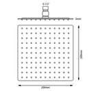 8 inch Square Black Twin Shower Set Bottom Water Inlet 3 Functions Handheld - NZHomeware