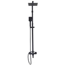 8 inch Square Black Twin Shower Set Bottom Water Inlet 3 Functions Handheld - NZHomeware