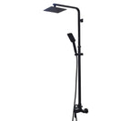 8 inch Square Black Twin Shower Set Bottom Water Inlet 3 Functions Handheld - NZHomeware