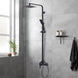 8 inch Square Black Twin Shower Set Bottom Water Inlet 3 Functions Handheld - NZHomeware