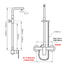 8 inch Square Black Twin Shower Set Bottom Water Inlet 3 Functions Handheld - NZHomeware