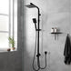 8 inch Square Black Twin Shower Set Top/Bottom Inlet - NZHomeware