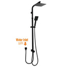 8 inch Square Black Twin Shower Set Top/Bottom Inlet - NZHomeware