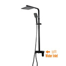 8 inch Square Bottom Water Inlet Black Twin Shower Set With Mixer - NZHomeware