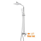 8 inch Square Chrome Bottom Water Inlet Twin Shower Set With Mixer - NZHomeware