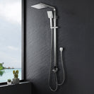 8 inch Square Chrome Twin Shower Set Top/Bottom Inlet - NZHomeware