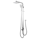 8 inch Square Chrome Twin Shower Set Top/Bottom Inlet - NZHomeware