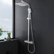 8 inch Square Chrome Twin Shower Set with Thermostatic Mixer Bottom Water Inlet Adjustable Rail - NZHomeware