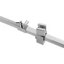 8 inch Square Chrome Twin Shower Set with Thermostatic Mixer Bottom Water Inlet Adjustable Rail - NZHomeware