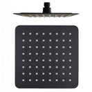 8 inch Square Matte Black Twin Shower Set with Thermostatic Mixer Bottom Water Inlet Adjustable Rail - NZHomeware