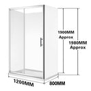 800*1200*800mm 1900mm Height 3 - Side Sliding Door Rectangle Shower Box - NZHomeware