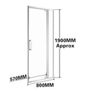 800*1900mm Swing Shower Glass Door Only - NZHomeware