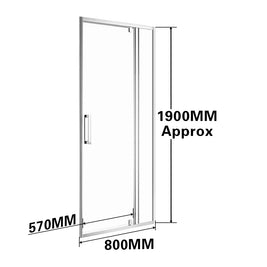 800*1900mm Swing Shower Glass Door Only - NZHomeware