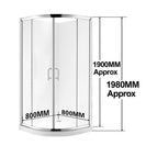 800*800*1900mm 2 - Panel Sliding Door Round Shower Box - NZHomeware