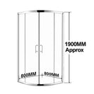 800*800*1900mm Round Sliding Shower Glass Door and Return Only - NZHomeware