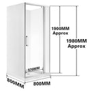 800*800*800mm 1900mm Height 3 - Side Swing Door Square Shower Box - NZHomeware