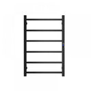 800Hx400Wx110D mm Square Matte Black Heated Towel Rail With Timer 6 Bars - NZHomeware
