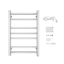 800Hx400Wx120D mm Square Chrome Electric Heated Towel Rail 7 Bars - NZHomeware