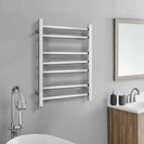 800Hx400Wx120D mm Square Chrome Electric Heated Towel Rail 7 Bars - NZHomeware