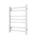 800Hx400Wx120D mm Square Chrome Electric Heated Towel Rail 7 Bars - NZHomeware