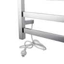 800Hx400Wx120D mm Square Chrome Electric Heated Towel Rail 7 Bars - NZHomeware