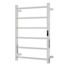 800Hx600Wx110D Square Chrome Electric Heated Towel Rack With Timer 6 Bars - NZHomeware