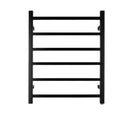 800x600x120mm Square Matt Black Electric Heated Towel Rack 6 Bars - NZHomeware