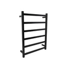 800x600x120mm Square Matt Black Electric Heated Towel Rack 6 Bars - NZHomeware