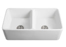 838*457*254mm Ceramic Butler Sink Double Bowl Farmhouse Kitchen Laundry Sink Apron Front - NZHomeware