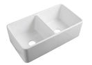 838*457*254mm Ceramic Butler Sink Double Bowl Farmhouse Kitchen Laundry Sink Apron Front - NZHomeware