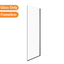 860*1950mm Black Walk In Frameless Shower Glass With 2 Channels - NZHomeware