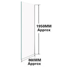 860*1950mm Chrome Walk In Frameless Shower Glass With 2 Channels - NZHomeware