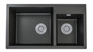 860x460x220mm Black Granite Stone Kitchen Laundry Sink Double Bowls Top/Undermount - NZHomeware