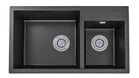 860x460x220mm Black Granite Stone Kitchen Laundry Sink Double Bowls Top/Undermount - NZHomeware