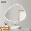 860x740mm Special LED Wall Mirror with Motion Sensor Auto On Demister Touch Switch 3 Colours Lighting on 20mm Rim - NZHomeware
