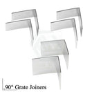 90° Lauxes Silk Silver Pair Shower Grate Joiners 22/26mm - NZHomeware