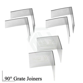 90° Lauxes Silk Silver Pair Shower Grate Joiners 22/26mm - NZHomeware