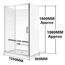 900*1200*900mm 1900mm Height 3 - Side Sliding Door Rectangle Shower Box - NZHomeware