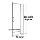 900*1900mm Swing Shower Glass Door Only - NZHomeware