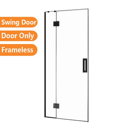 900*1950mm Black Frameless Shower Door Only - NZHomeware