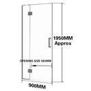900*1950mm Gunmetal Grey Frameless Shower Door Only - NZHomeware