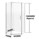 900*900*1900mm Diamond Swing Shower Glass Door and Return Only - NZHomeware