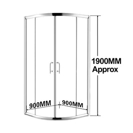 900*900*1900mm Round Sliding Shower Glass Door and Return Only - NZHomeware
