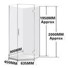 900*900*1950mm Chrome Frameless Diamond Shower Box - NZHomeware