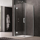 900*900*1950mm Chrome Frameless Shower Door & Return Panel - NZHomeware