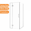 900*900*1950mm Chrome Frameless Shower Door & Return Panel - NZHomeware
