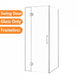 900*900*1950mm Chrome Frameless Shower Door & Return Panel - NZHomeware