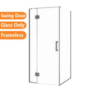 900*900*1950mm Gunmetal Grey Frameless Shower Door & Return Panel | 10mm Safety Glass Only NZ - NZHomeware